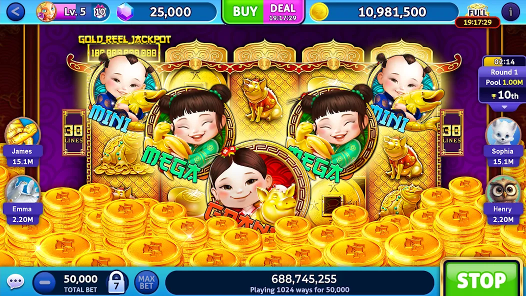 Jackpot Madness Slots Casino (Джекпотджой Слоты)  [МОД Бесконечные монеты] Screenshot 3