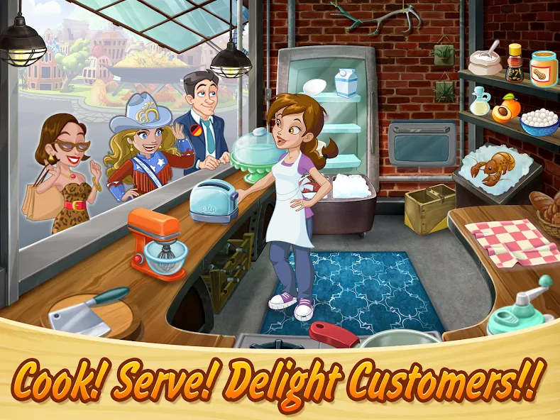 Kitchen Scramble: Cooking Game (Китчен Скрэмбл)  [МОД Много денег] Screenshot 1