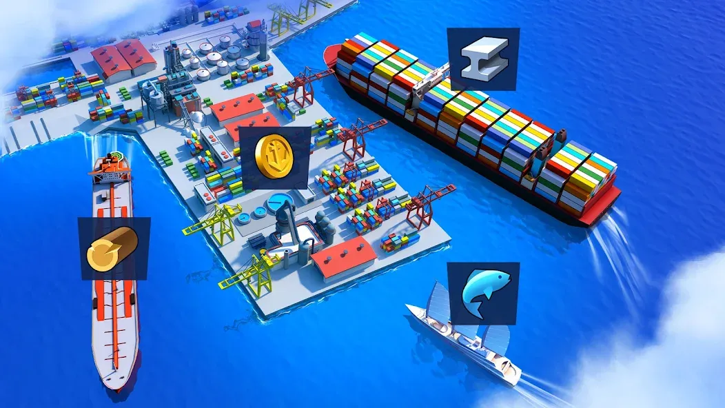 Sea Port: Cargo Boat Tycoon (Си Порт)  [МОД Menu] Screenshot 5