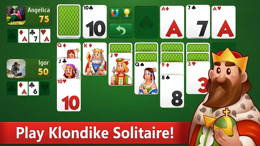 Klondike Solitaire card game  [МОД Много монет] Screenshot 1