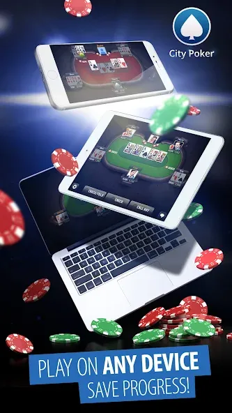 City Poker: Holdem, Omaha (Сити Покер)  [МОД Бесконечные монеты] Screenshot 3