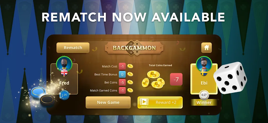 Backgammon Classic + Online  [МОД Все открыто] Screenshot 1