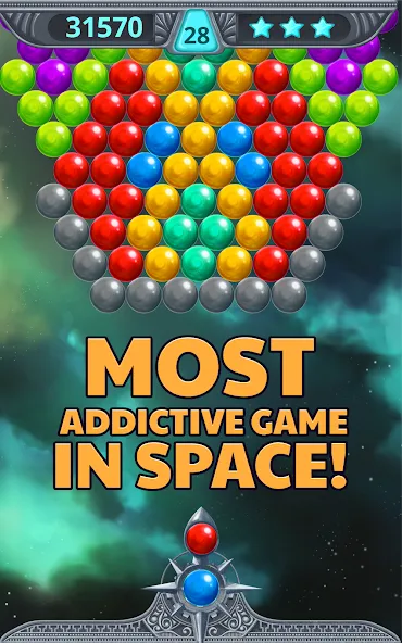 Bubble Shooter Space (Бубль шутер спейс)  [МОД Много монет] Screenshot 2