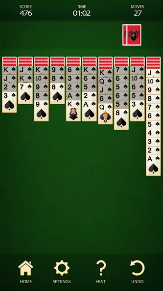 Spider Solitaire: Card Game (Спайдер Солитер)  [МОД Много монет] Screenshot 2