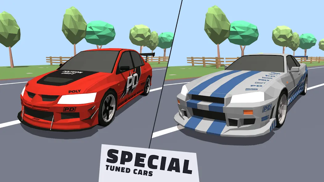 Polygon Drift: Traffic Racing (Полигон Дрифт)  [МОД Бесконечные монеты] Screenshot 1