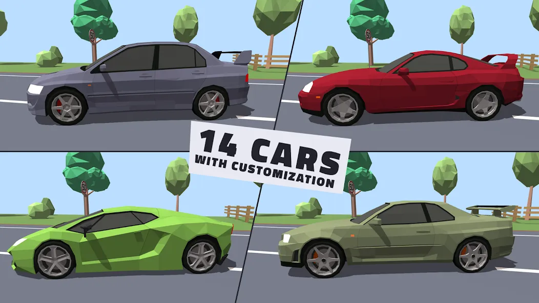 Polygon Drift: Traffic Racing (Полигон Дрифт)  [МОД Бесконечные монеты] Screenshot 2