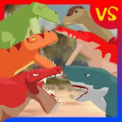 Скачать взлом T-Rex Fights Dinosaurs [МОД Все открыто] на Андроид