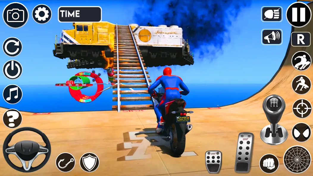 Superhero Tricky Bike Stunt (упергерой Трики Байк Стант)  [МОД Menu] Screenshot 2