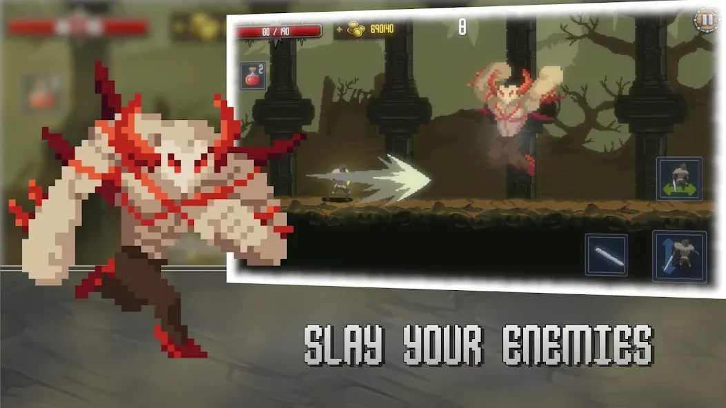 Deathblaze Action Platformer (Смертельное пламя Экшен Платформер)  [МОД Бесконечные деньги] Screenshot 3