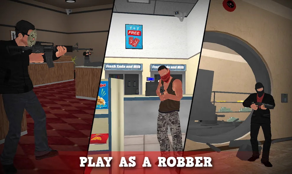 Justice Rivals 3 Cops&Robbers  [МОД Много монет] Screenshot 2