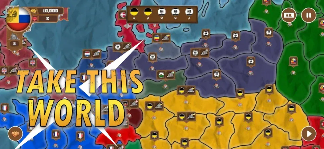 World conquest: Europe 1812 (Всемирное завоевание)  [МОД Бесконечные деньги] Screenshot 1