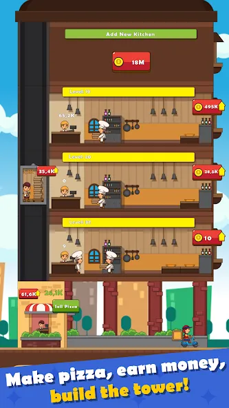 Pizza Tower: Idle Tycoon (Пицца Тауэр)  [МОД Много денег] Screenshot 2