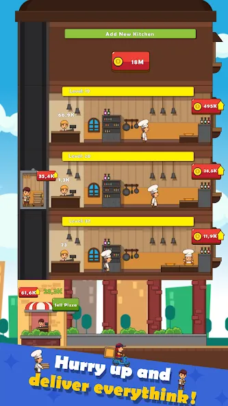 Pizza Tower: Idle Tycoon (Пицца Тауэр)  [МОД Много денег] Screenshot 3