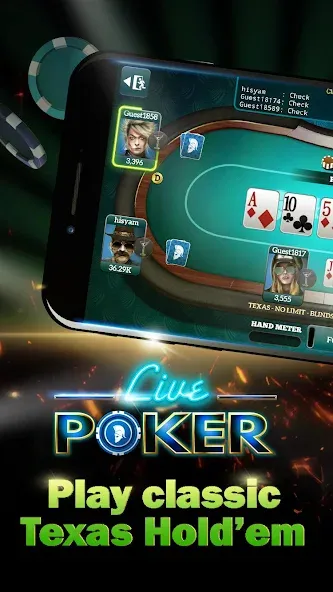 Live Poker Tables–Texas holdem  [МОД Unlimited Money] Screenshot 1