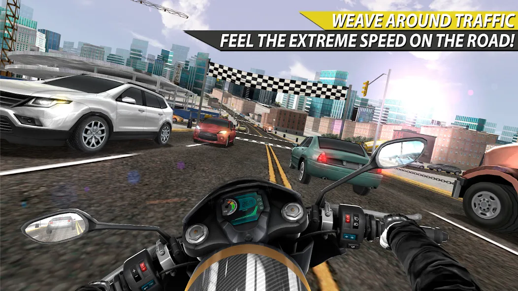 Moto Rider In Traffic (Мото Райдер в Трафике)  [МОД Бесконечные монеты] Screenshot 2