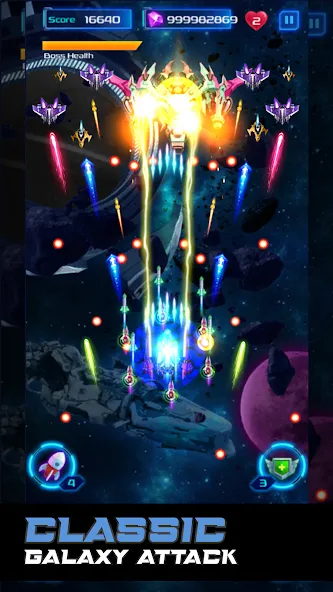 Galaxy Attack: Space Shooter (Гэлэкси Аттак)  [МОД Меню] Screenshot 1