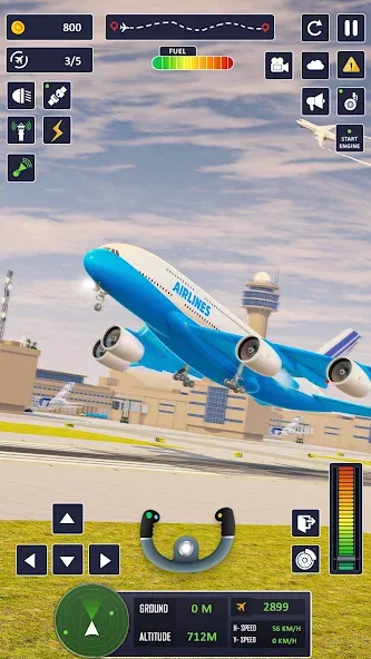 Airplane Game Flight Simulator  [МОД Бесконечные монеты] Screenshot 1