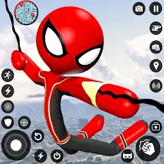 Скачать взлом Spider Stickman Rope Hero Game [МОД Unlocked] на Андроид