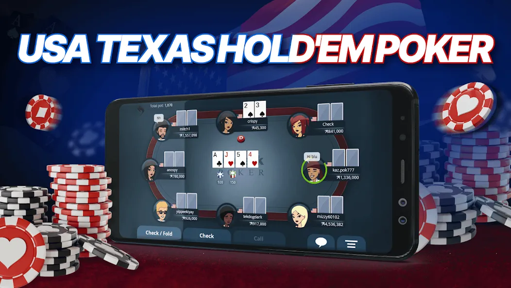 Appeak Poker – Texas Holdem (Аппик покер)  [МОД Бесконечные монеты] Screenshot 1