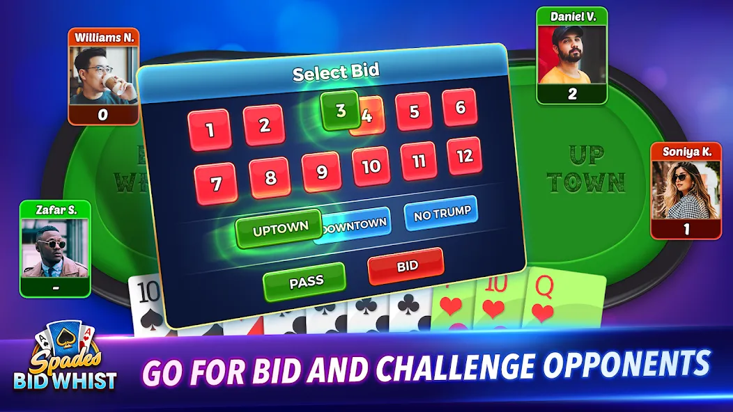 Spades: Bid Whist Classic Game (Бид Вист Классик)  [МОД Menu] Screenshot 5