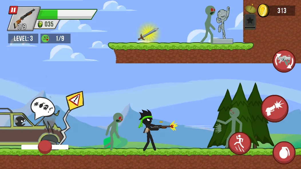 Stick vs Zombies (Стикмен против Зомби)  [МОД Бесконечные деньги] Screenshot 1