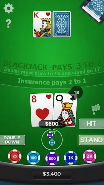 Blackjack 21  [МОД Много денег] Screenshot 2