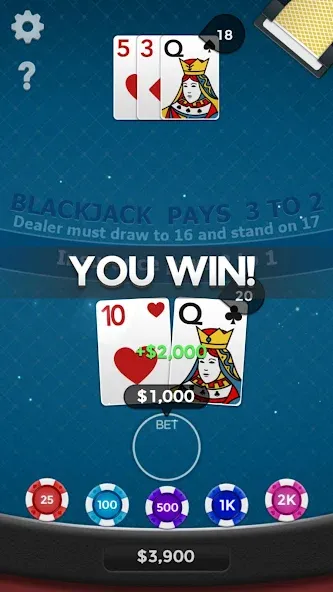 Blackjack 21  [МОД Много денег] Screenshot 4