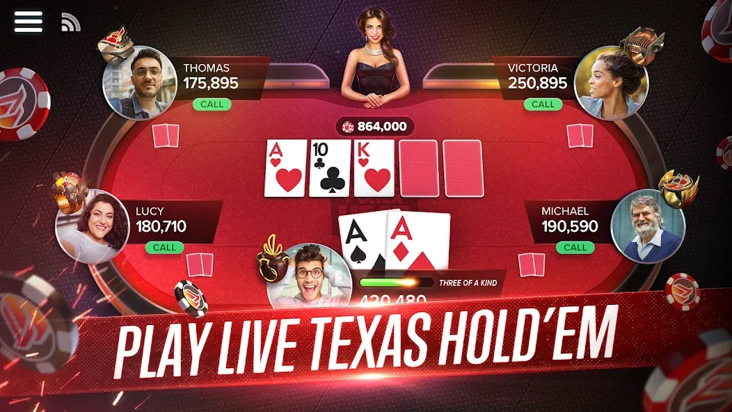 Poker Heat™ Texas Holdem Poker (Покер Хит)  [МОД Бесконечные деньги] Screenshot 1