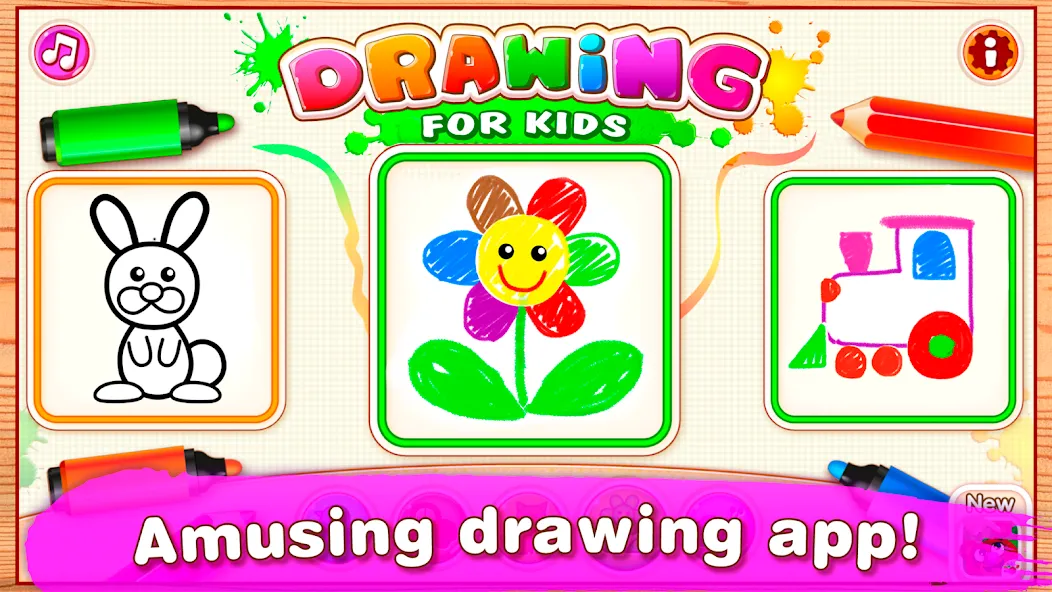 Bini Drawing for Kids Games (Бини)  [МОД Бесконечные деньги] Screenshot 1