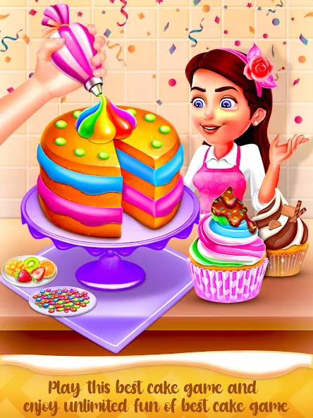 Cake Maker Cooking Cake Games (Кейк Мейкер кулинарные игры на приготовление тортов)  [МОД Unlimited Money] Screenshot 1