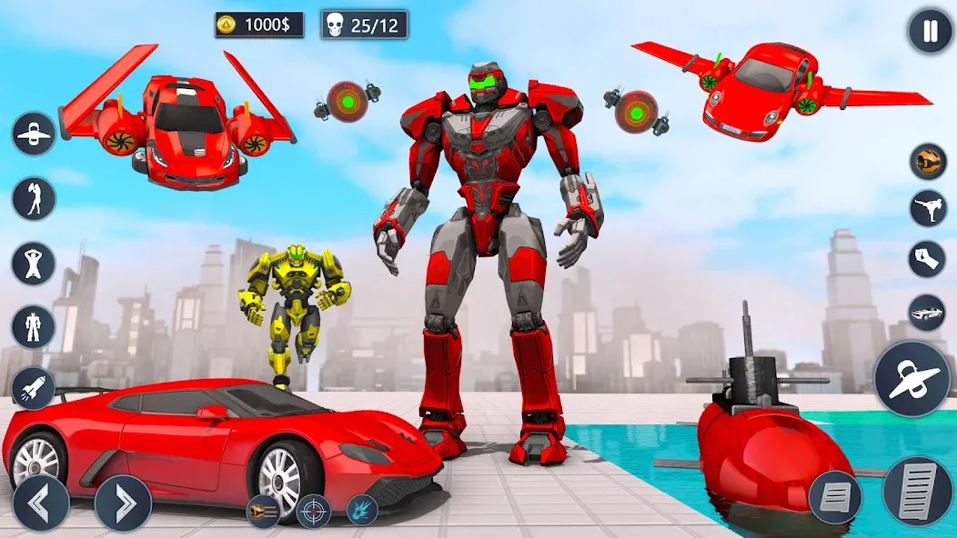 Flying Car Robot Game Car Game  [МОД Меню] Screenshot 4