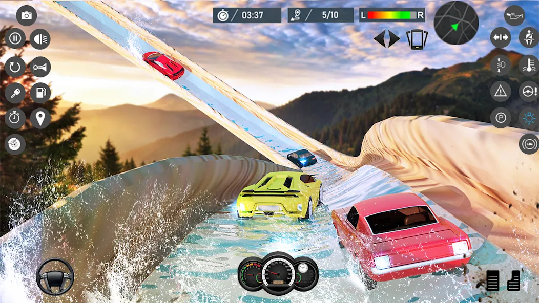 Water Slide Car Race games (Ватер Слайд Кар Рейс игры)  [МОД Много денег] Screenshot 4