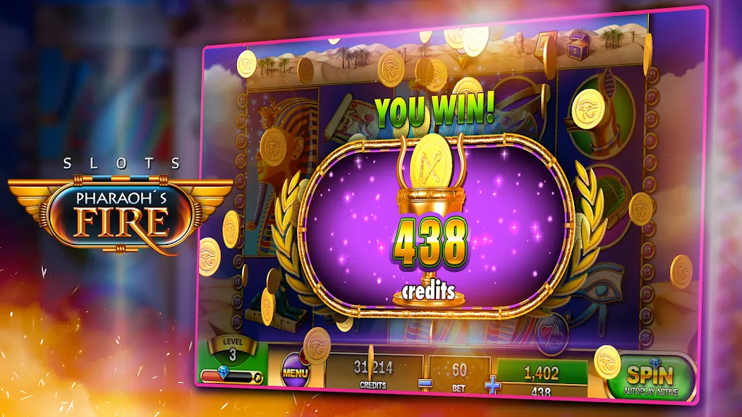 Slots - Pharaoh's Fire (Слоты)  [МОД Много монет] Screenshot 3