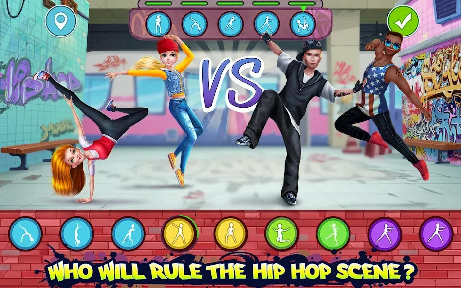 Hip Hop Battle - Girls vs Boys  [МОД Много монет] Screenshot 1