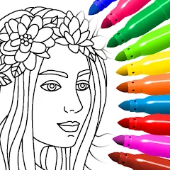 Скачать взлом Coloring for girls and women [МОД Много монет] на Андроид