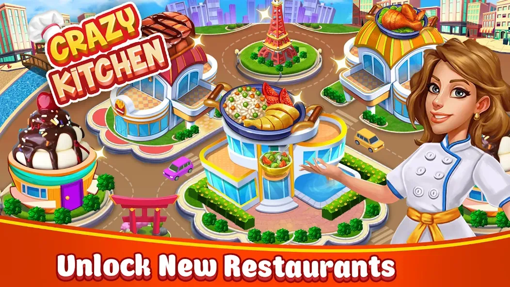 Food Game Crazy Super Chef  [МОД Бесконечные деньги] Screenshot 1