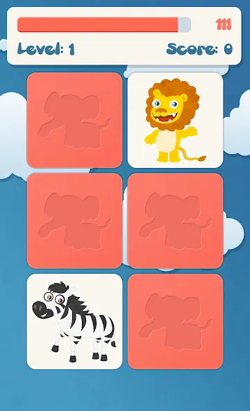 Animals memory game for kids  [МОД Меню] Screenshot 2