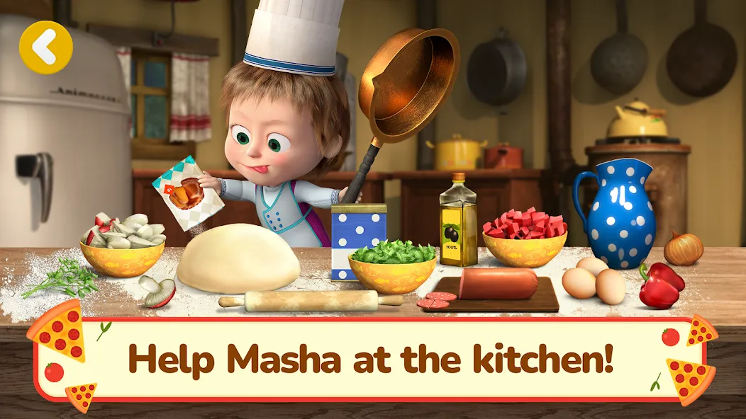 Masha and the Bear Pizza Maker  [МОД Menu] Screenshot 1