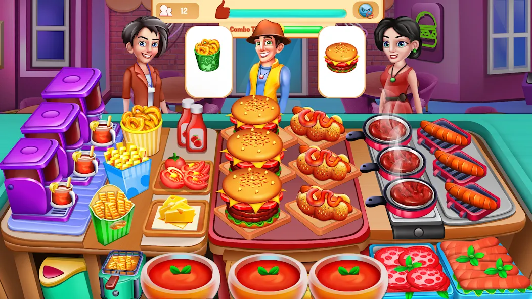 Cooking Food: Time Management  [МОД Много монет] Screenshot 1