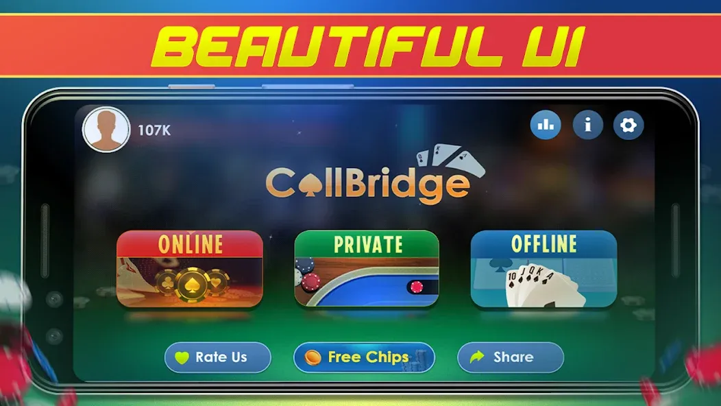 Call Bridge Card Game - Spades (Карточная игра Колл Бридж)  [МОД Бесконечные деньги] Screenshot 1