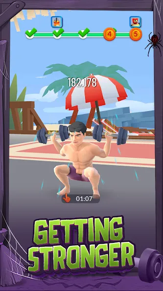 Idle Gym Life: Strong Man (Айдл Джим Лайф)  [МОД Бесконечные монеты] Screenshot 2