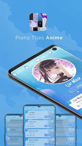 Piano Anime Tiles Music (Пиано Аниме Плитки Музыка)  [МОД Mega Pack] Screenshot 1