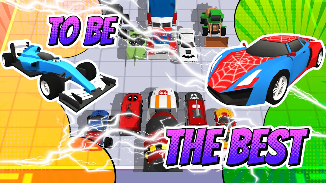 Superhero Car Merge Battle  [МОД Unlimited Money] Screenshot 1