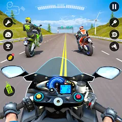 Скачать взлом Moto Traffic Bike Race Game 3d (Мото Трафик Байк Рейс Гейм 3д)  [МОД Много монет] на Андроид