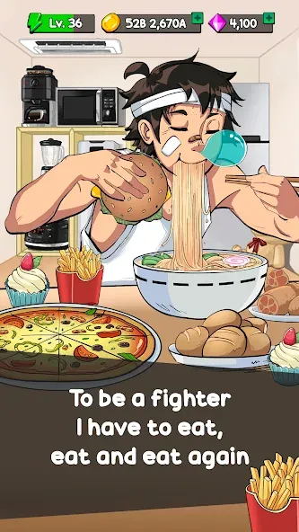 Food Fighter Clicker Games (Фуд Файтер Кликер)  [МОД Menu] Screenshot 1