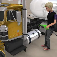 Скачать взлом Euro Truck Gas Station Games [МОД Много денег] на Андроид