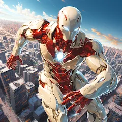 Скачать взлом Super hero Flying iron jet man [МОД Бесконечные деньги] на Андроид