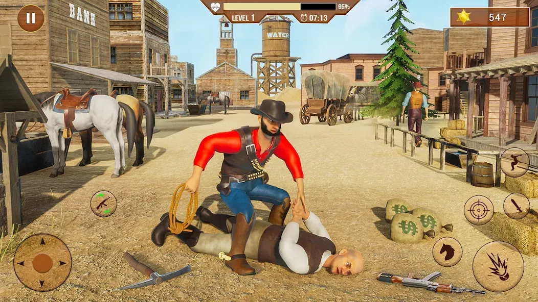 West Cowboy Shooting Games 3D  [МОД Много монет] Screenshot 2