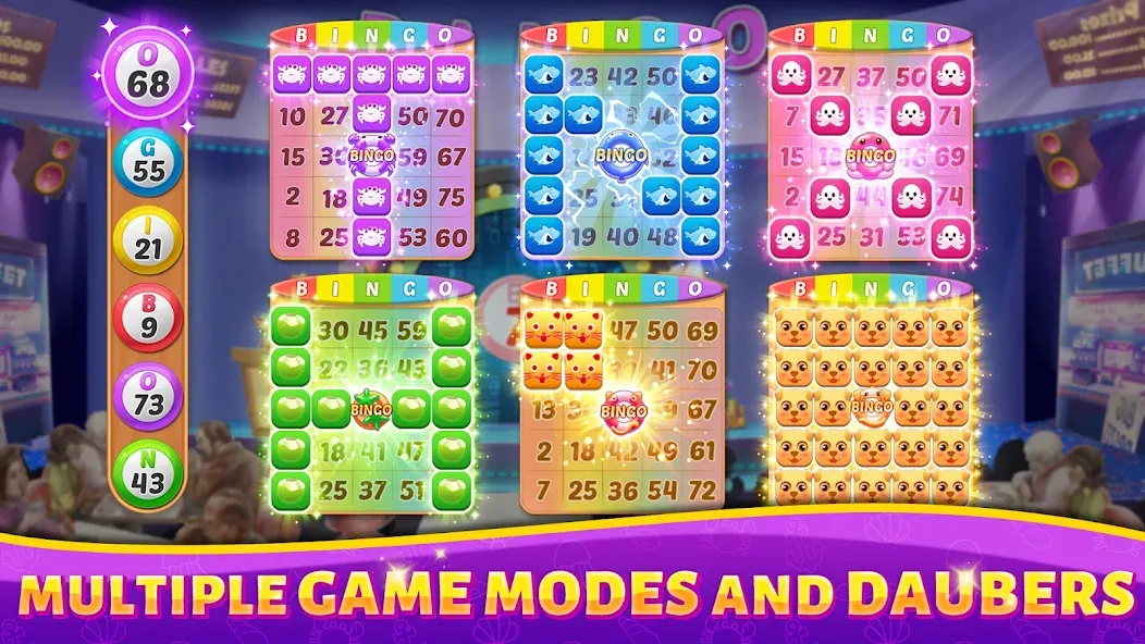 Bingo Rush - Club Bingo Games (Бинго Раш)  [МОД Бесконечные монеты] Screenshot 2