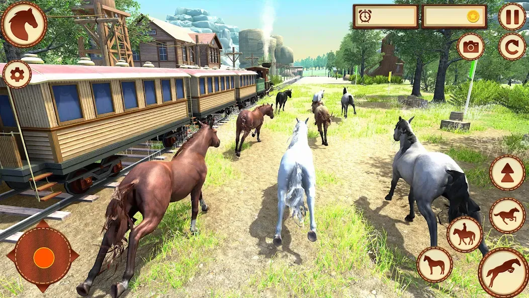 Virtual Wild Horse Family Sim (Виртуальное семейство диких лошадей)  [МОД Меню] Screenshot 3